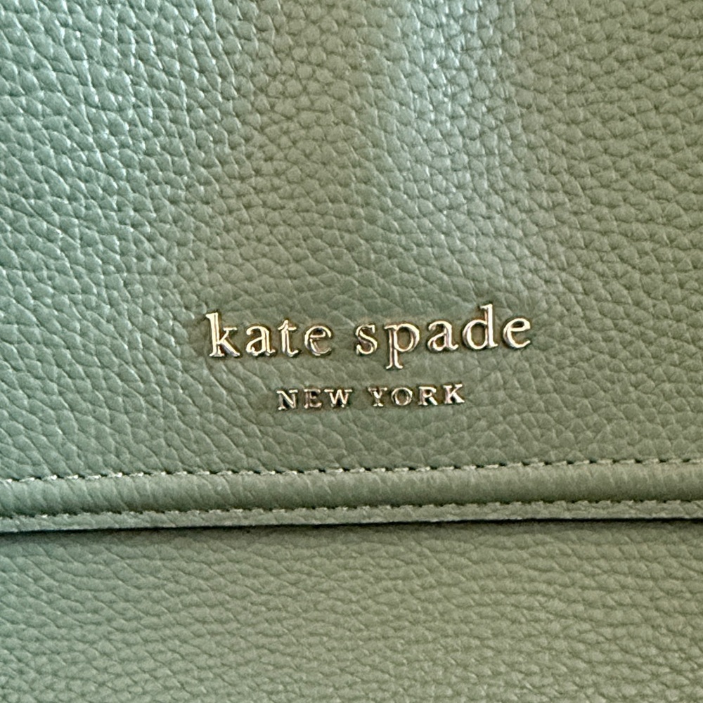 Kate Spade Sage Green Leather Baguette Shoulder Bag - Picture 3 of 11